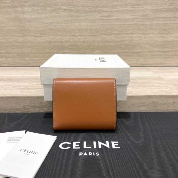 CELINE Small Flap Wallet TRIOMPHE IN NUBUCK CALFSKIN