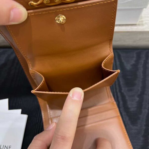 CELINE Small Flap Wallet TRIOMPHE IN NUBUCK CALFSKIN