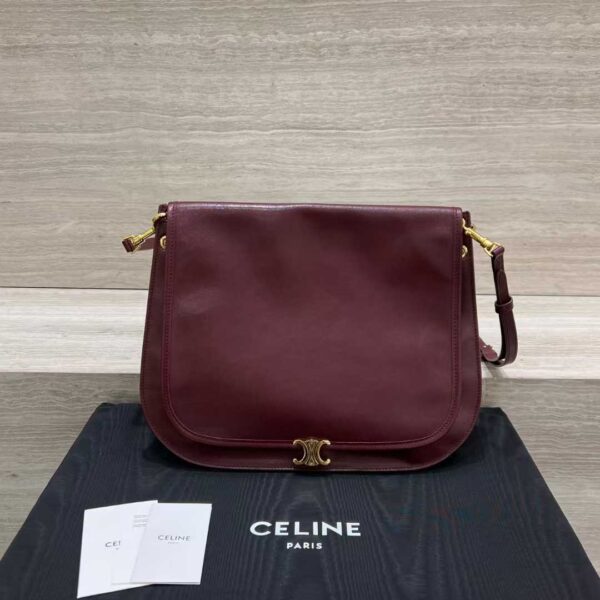 CELINE SOFT TRIOMPHE BESACE IN SUPPLE SHINY LAMBSKIN