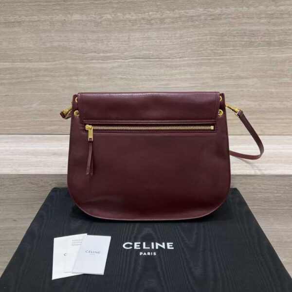 CELINE SOFT TRIOMPHE BESACE IN SUPPLE SHINY LAMBSKIN