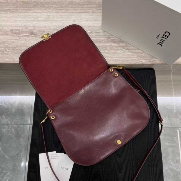 CELINE SOFT TRIOMPHE BESACE IN SUPPLE SHINY LAMBSKIN