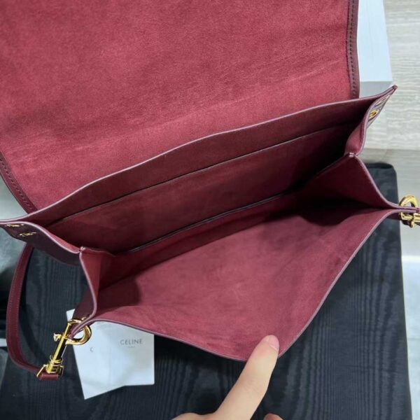 CELINE SOFT TRIOMPHE BESACE IN SUPPLE SHINY LAMBSKIN