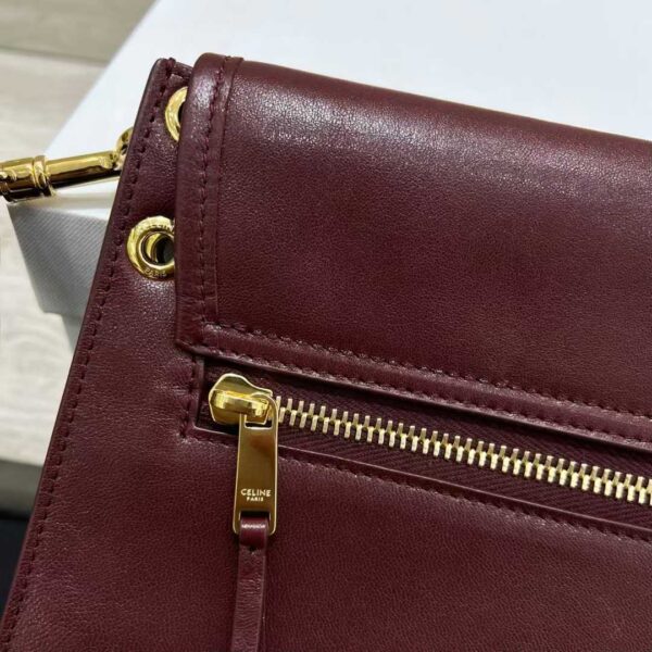 CELINE SOFT TRIOMPHE BESACE IN SUPPLE SHINY LAMBSKIN