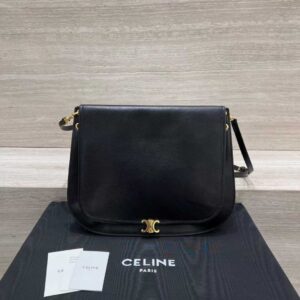 CELINE SOFT TRIOMPHE BESACE IN SUPPLE SHINY LAMBSKIN