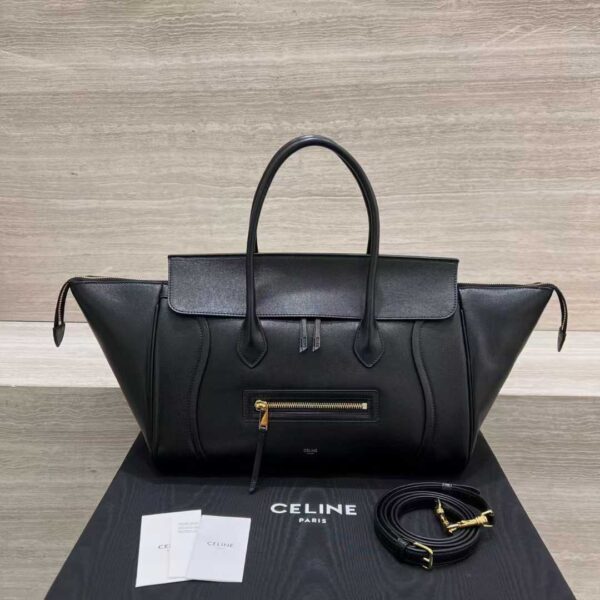 CELINE MEDIUM NEW LUGGAGE IN SUPPLE SHINY LAMBSKIN
