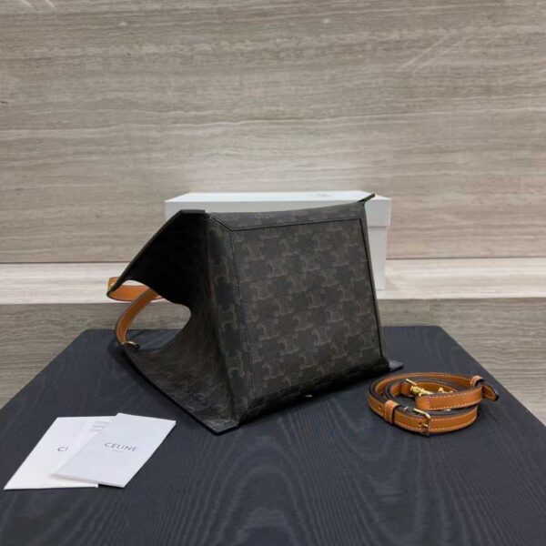 CELINE SMALL CUBE BAG IN Triomphe Canvas and NATURAL Calfskin