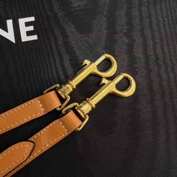 CELINE SMALL CUBE BAG IN Triomphe Canvas and NATURAL Calfskin