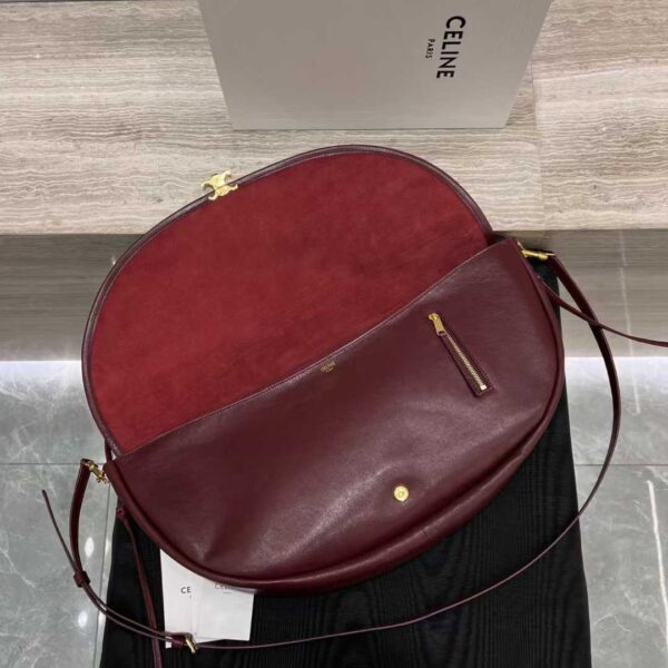 CELINE SOFT TRIOMPHE BESACE IN SUPPLE SHINY LAMBSKIN