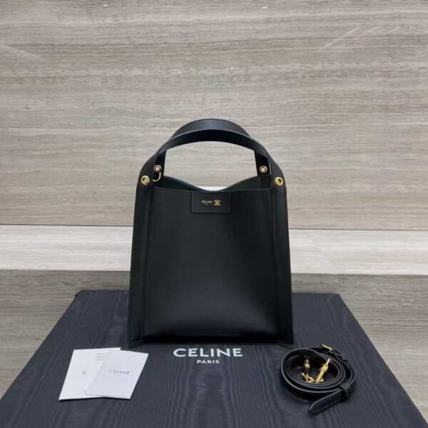 CELINE CUBE BAG Canvas and NATURAL Calfskin