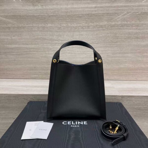 CELINE CUBE BAG Canvas and NATURAL Calfskin