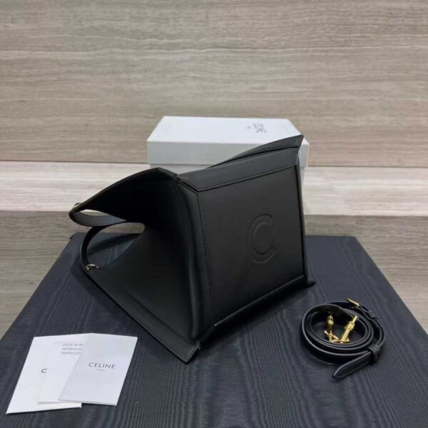 CELINE CUBE BAG Canvas and NATURAL Calfskin