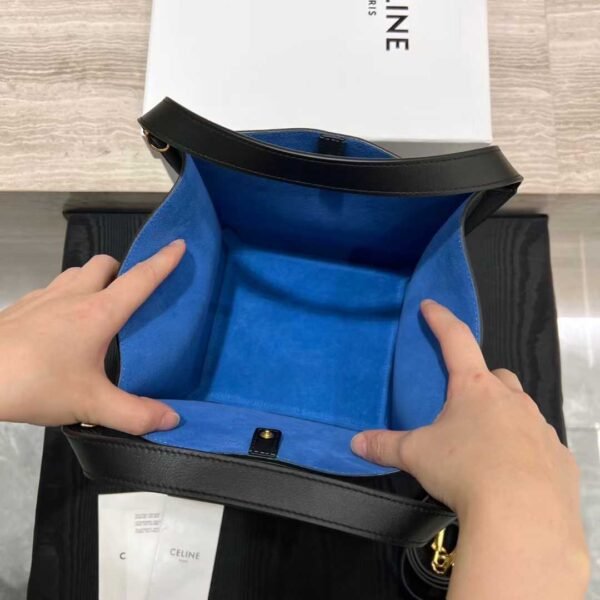 CELINE CUBE BAG Canvas and NATURAL Calfskin