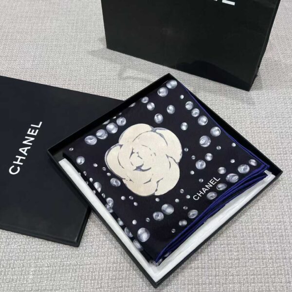 CHANEL  Square silk scarf