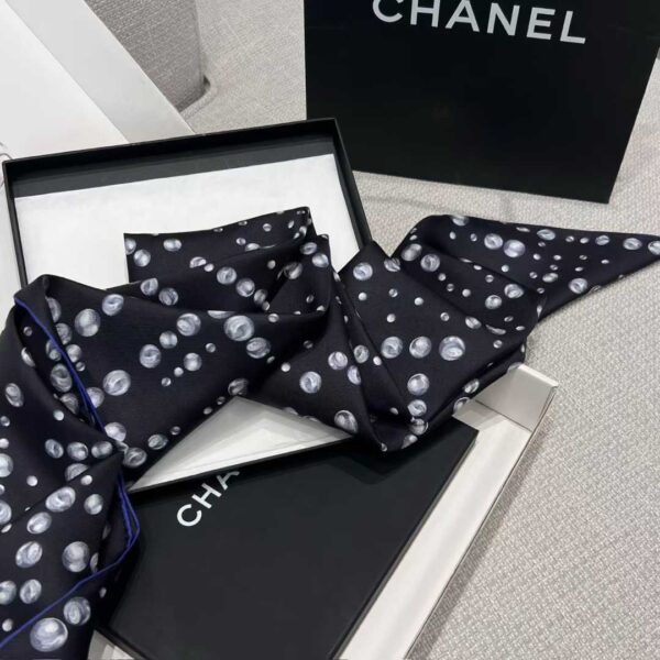 CHANEL  Square silk scarf
