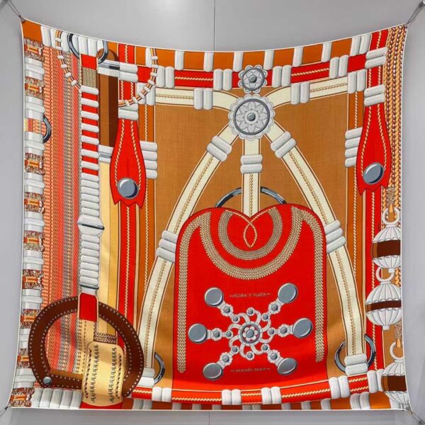 HERMES Square silk scarf