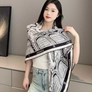 CHANEL Square silk scarf