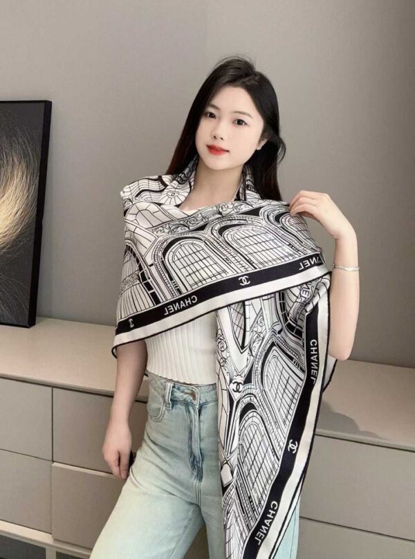 CHANEL Square silk scarf