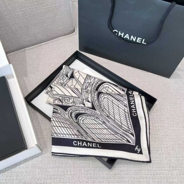 CHANEL Square silk scarf