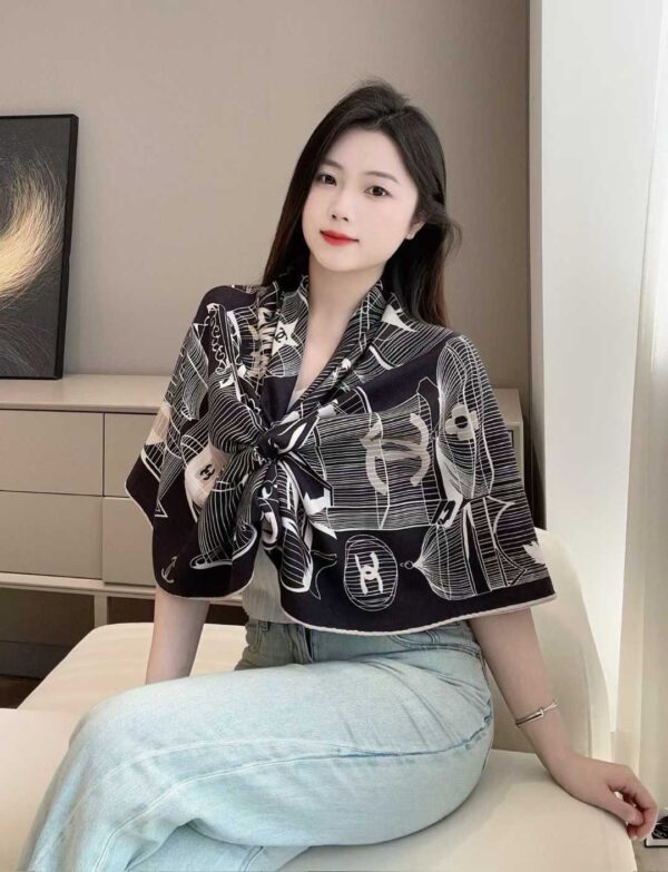 CHANEL Square silk scarf