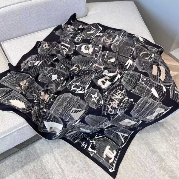 CHANEL Square silk scarf