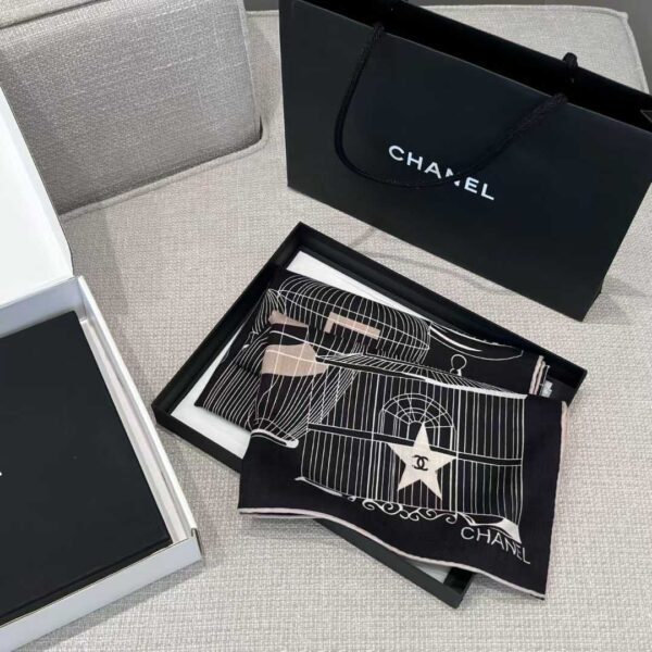 CHANEL Square silk scarf