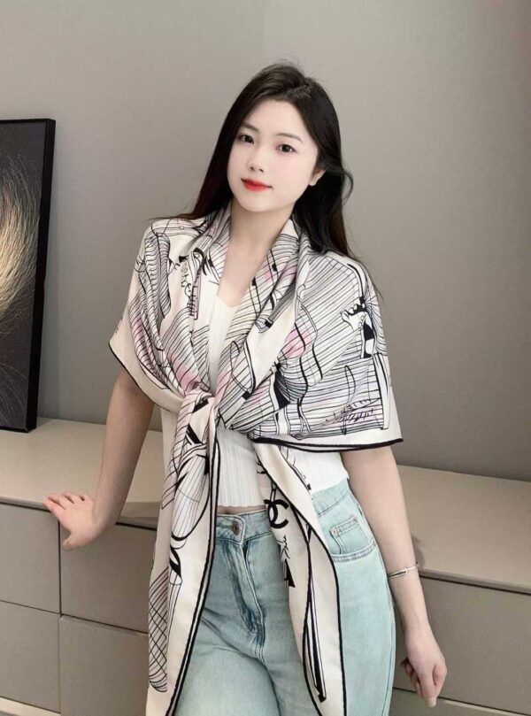 CHANEL Square silk scarf