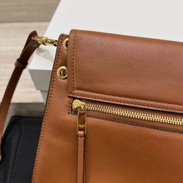 CELINE SOFT TRIOMPHE BESACE IN SUPPLE SHINY LAMBSKIN