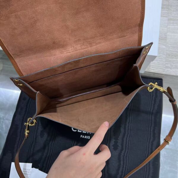 CELINE SOFT TRIOMPHE BESACE IN SUPPLE SHINY LAMBSKIN