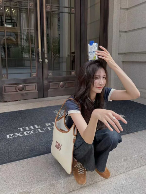 MIUMIU IVY canvas and leather bag