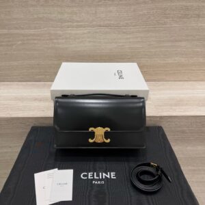 CELINE MEDIUM TRIOMPHE FOLIO IN Natural calfskin