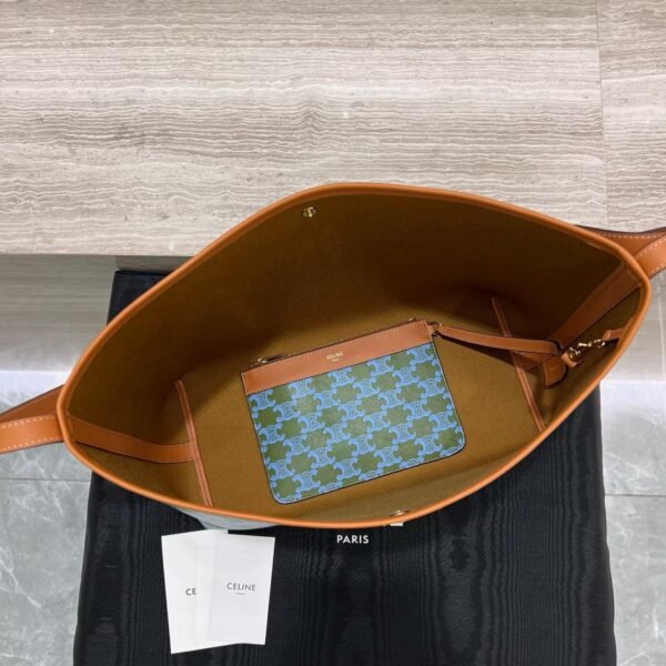 CELINE SOFT SHOPPER BAG IN TRIOMPHE CANVAS AND CALFSKIN