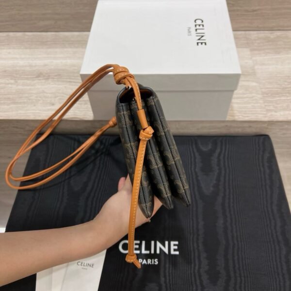 CELINE TRIO FLAP IN TRIOMPHE CANVAS AND LAMBSKIN