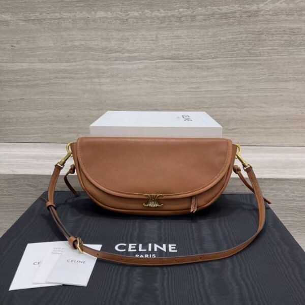CELINE LITTLE HALFMOON SOFT TRIOMPHE IN SUPPLE SHINY LAMBSKIN