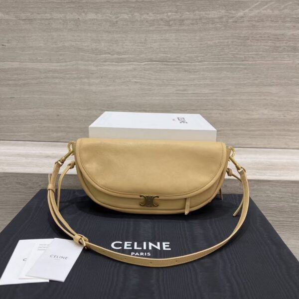 CELINE LITTLE HALFMOON SOFT TRIOMPHE IN SUPPLE SHINY LAMBSKIN