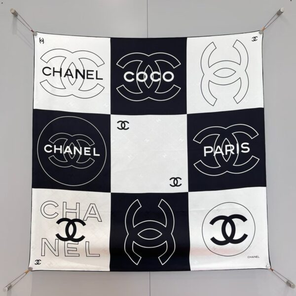 CHANEL  Square silk scarf