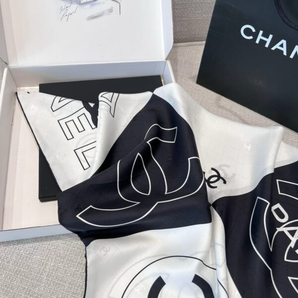 CHANEL  Square silk scarf
