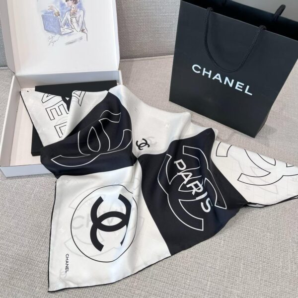 CHANEL  Square silk scarf