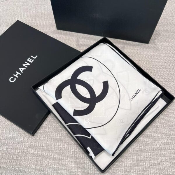 CHANEL  Square silk scarf