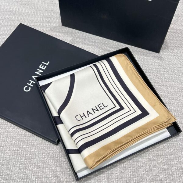 CHANEL  Square silk scarf