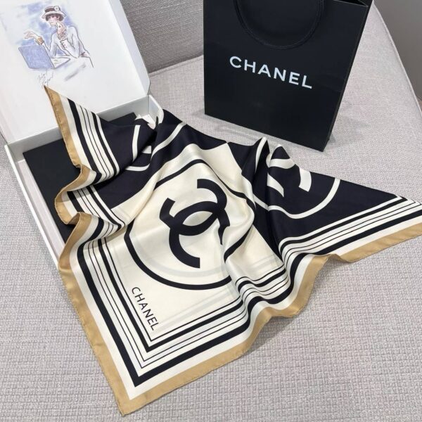 CHANEL  Square silk scarf
