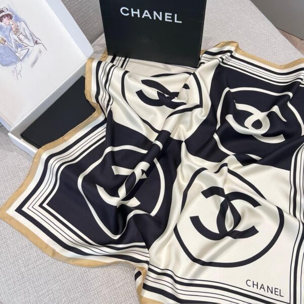CHANEL  Square silk scarf