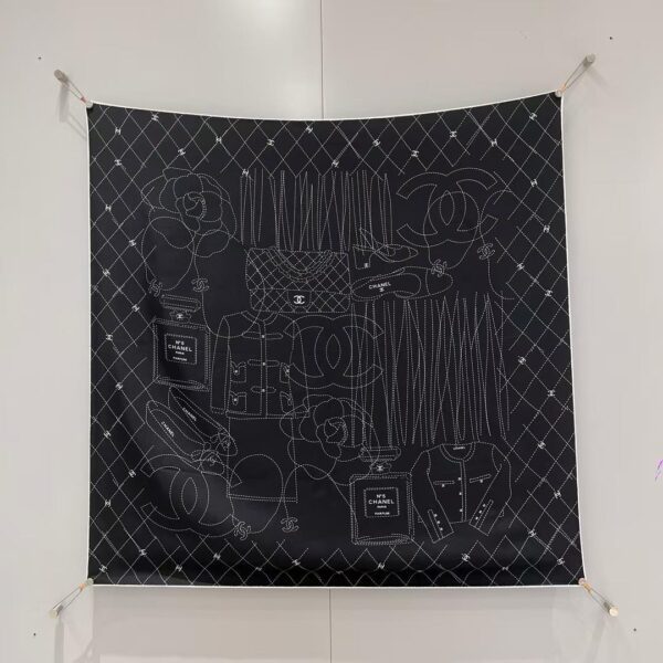 CHANEL  Square silk scarf