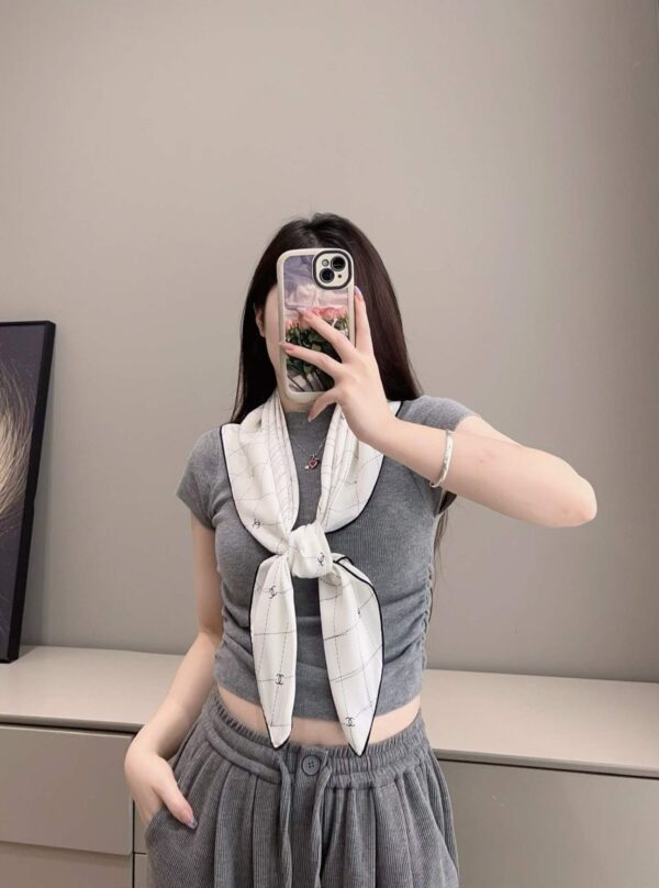 CHANEL  Square silk scarf