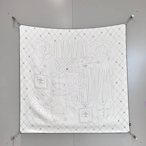 CHANEL  Square silk scarf