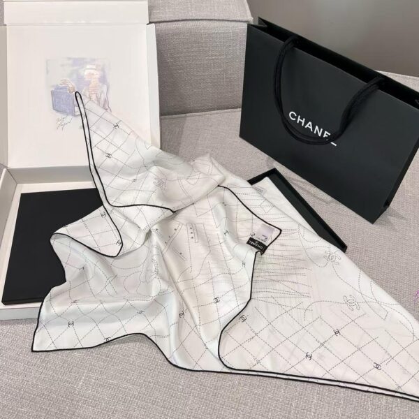 CHANEL  Square silk scarf