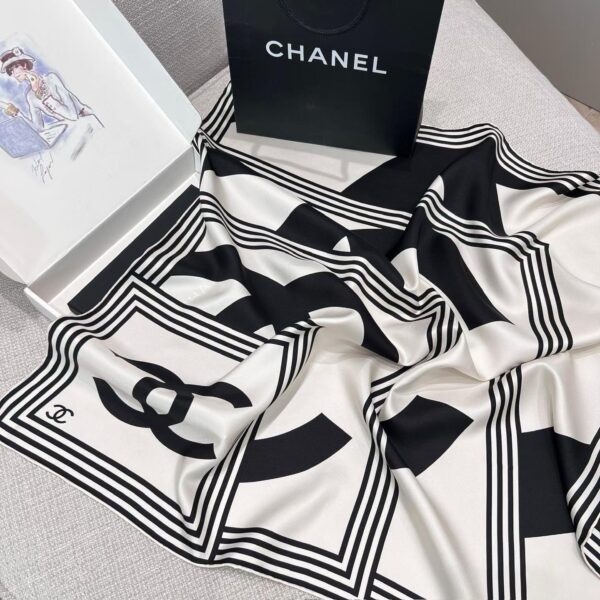 CHANEL  Square silk scarf