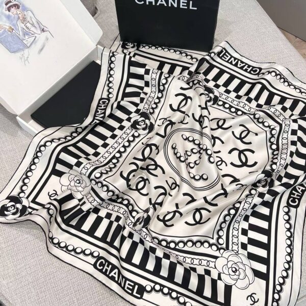 CHANEL  Square silk scarf