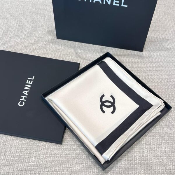 CHANEL  Square silk scarf