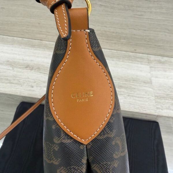CELINE duo zipped bag IN Triomphe Canvas and NATURAL calfskin