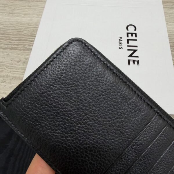 CELINE LONG ZIPPED CARD HOLDER IN GRAINED SUPPLE CALFSKIN